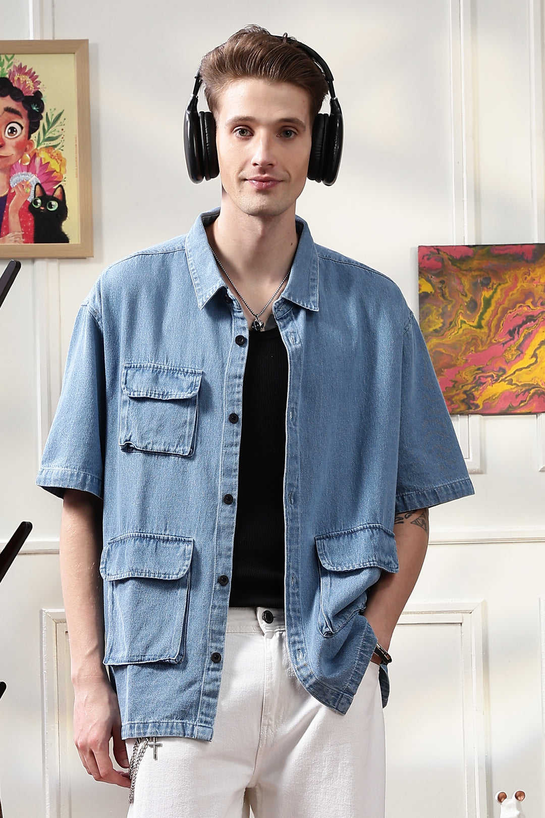 Denims: Ice Utility Oversized Shirt