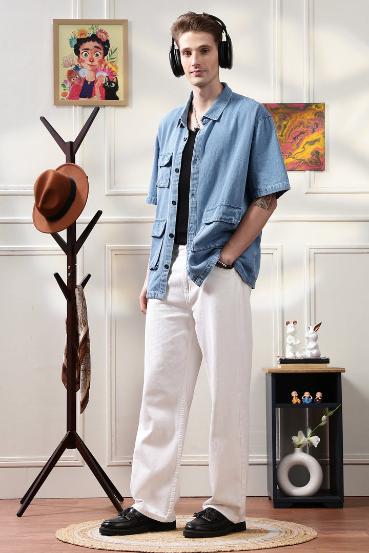 Denims: Ice Utility Oversized Shirt