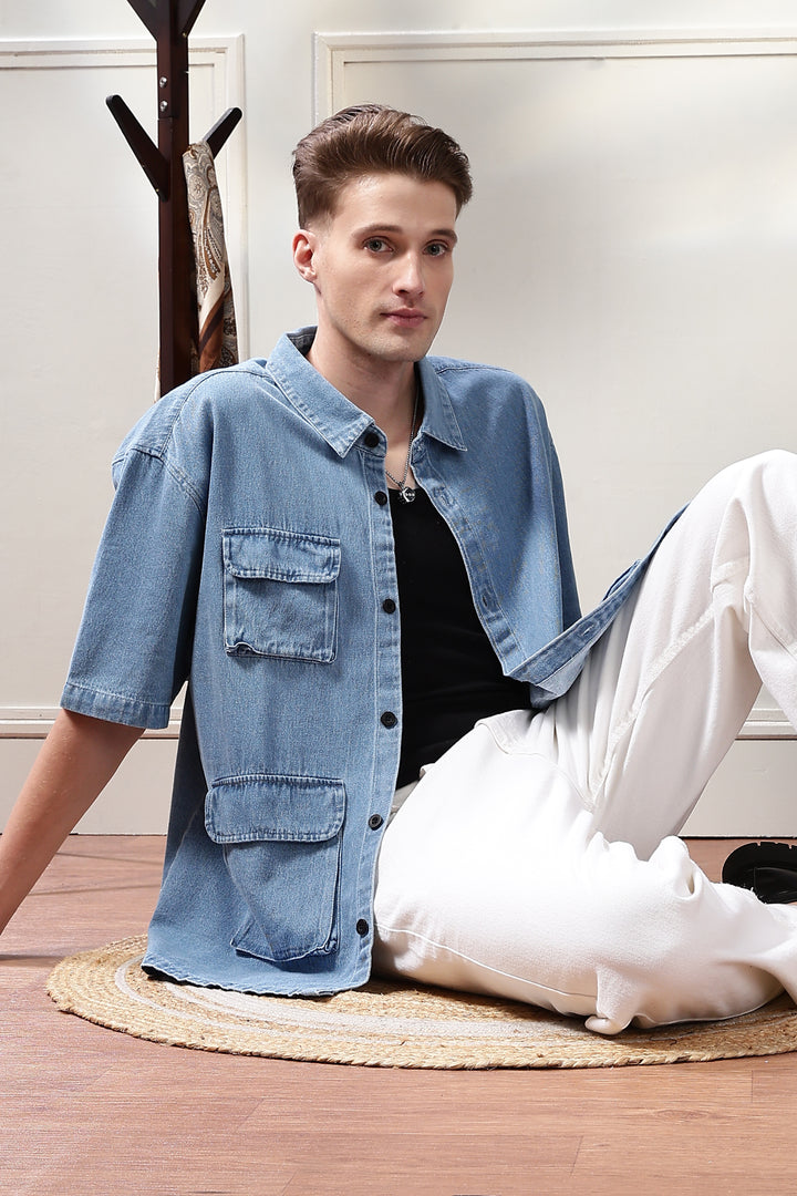Denims: Ice Utility Oversized Shirt