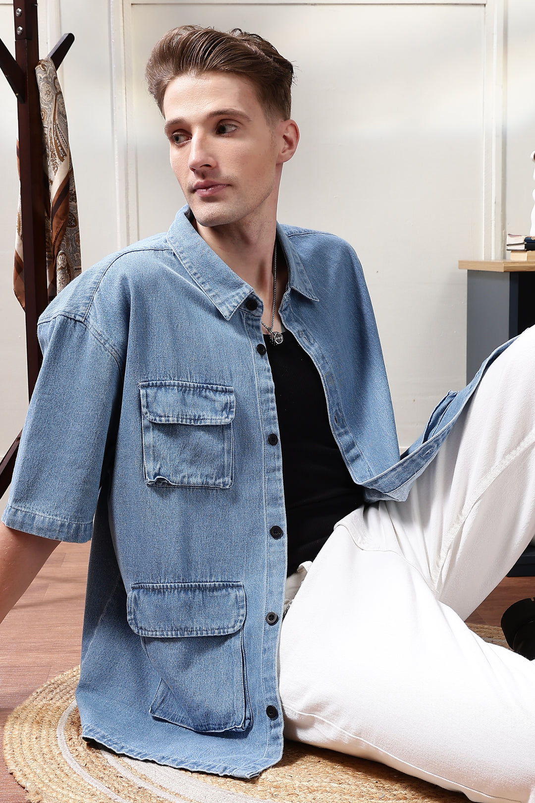Denims: Ice Utility Oversized Shirt