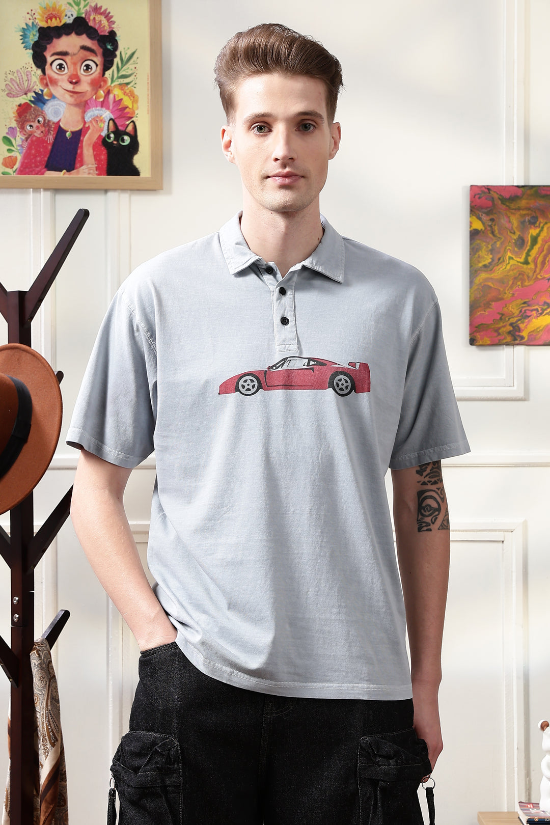 Wander: Over-dyed Blue Polo