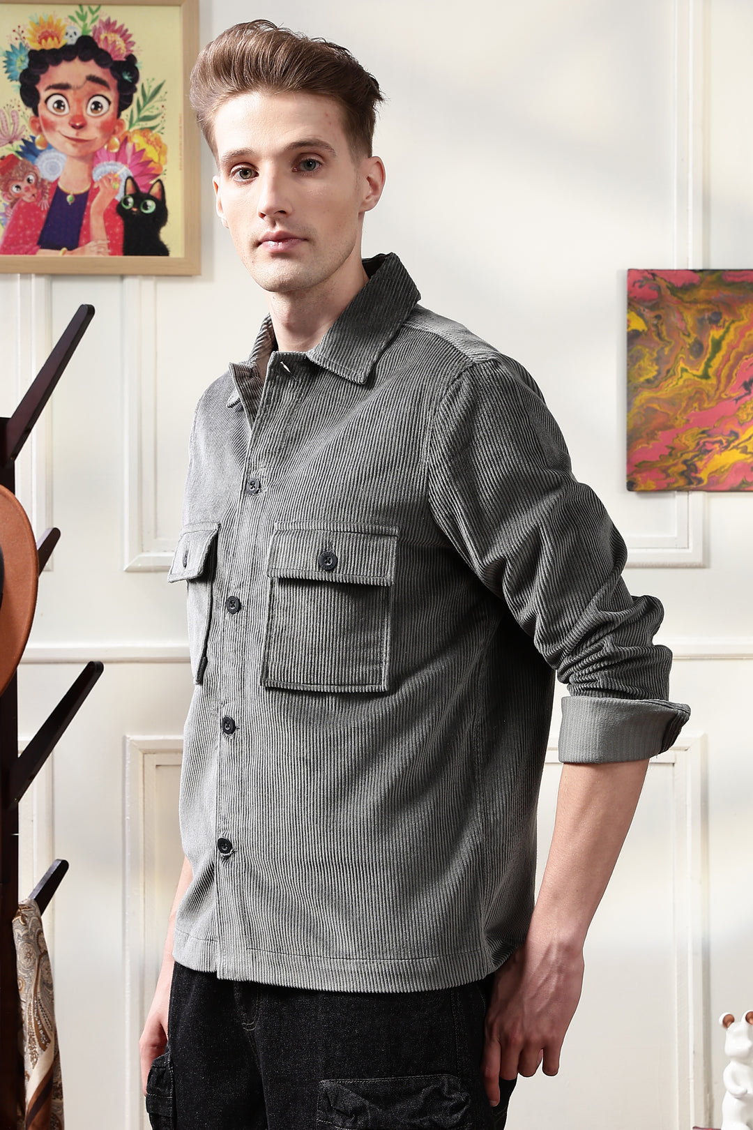 Corduroy: Dark  Grey Jacket