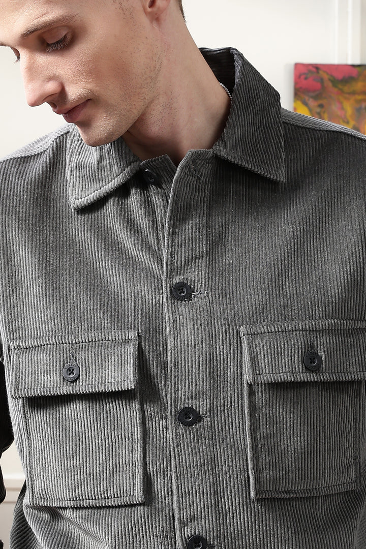 Corduroy: Dark  Grey Jacket