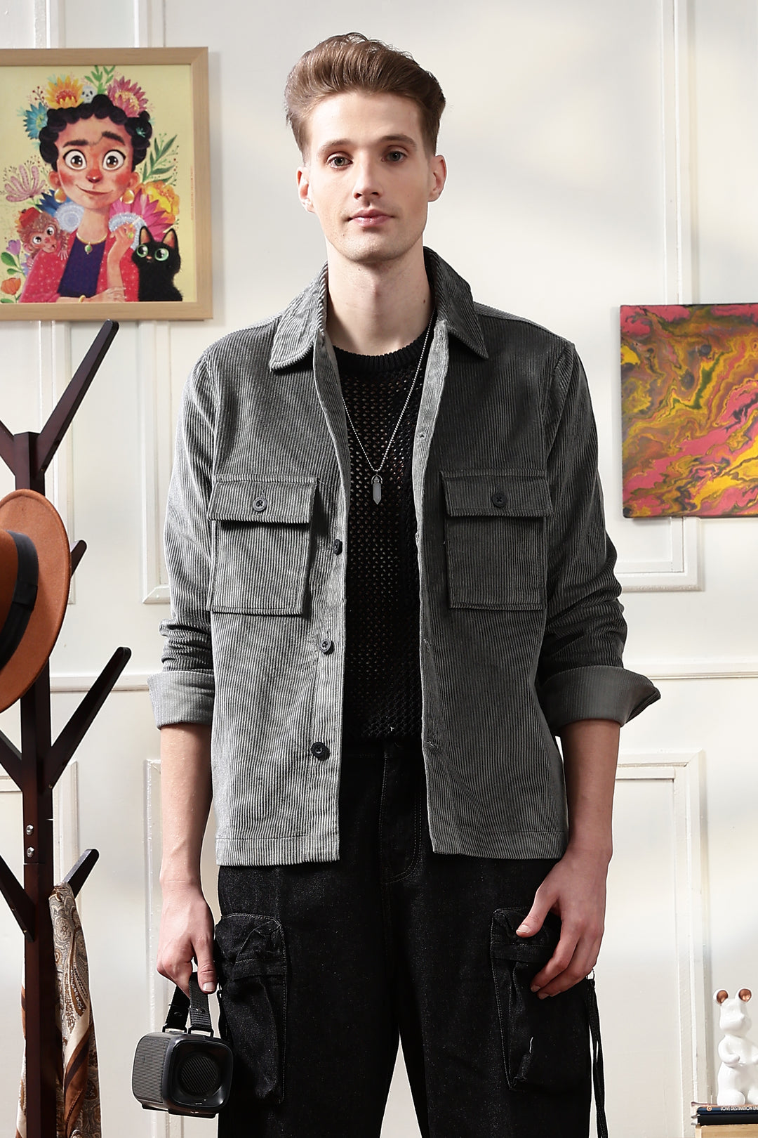 Corduroy: Dark  Grey Jacket