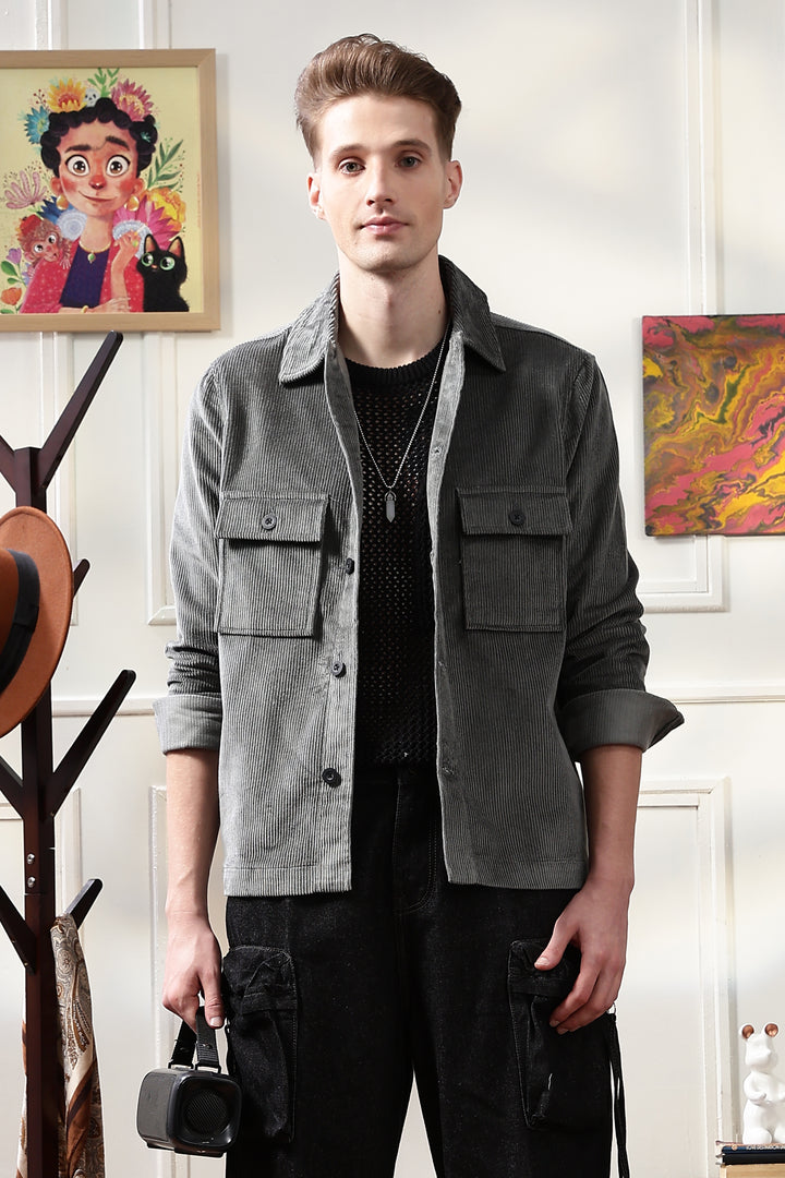 Corduroy: Dark  Grey Jacket