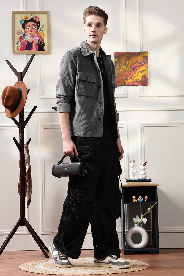 Corduroy: Dark  Grey Jacket