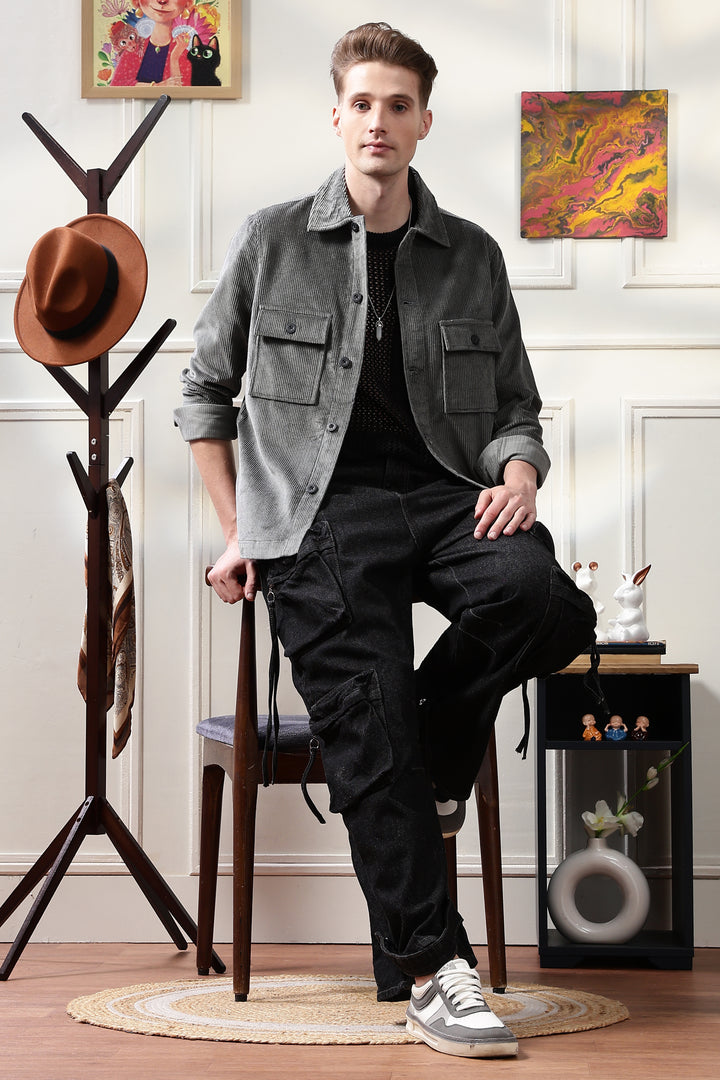 Corduroy: Dark  Grey Jacket
