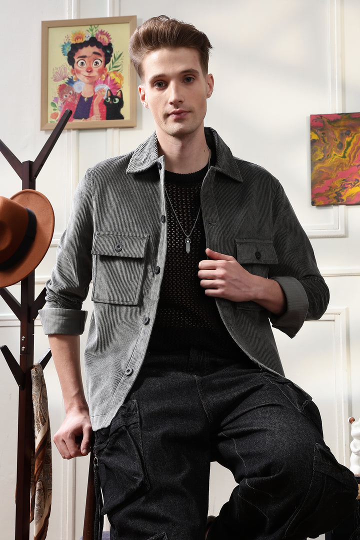 Corduroy: Dark  Grey Jacket