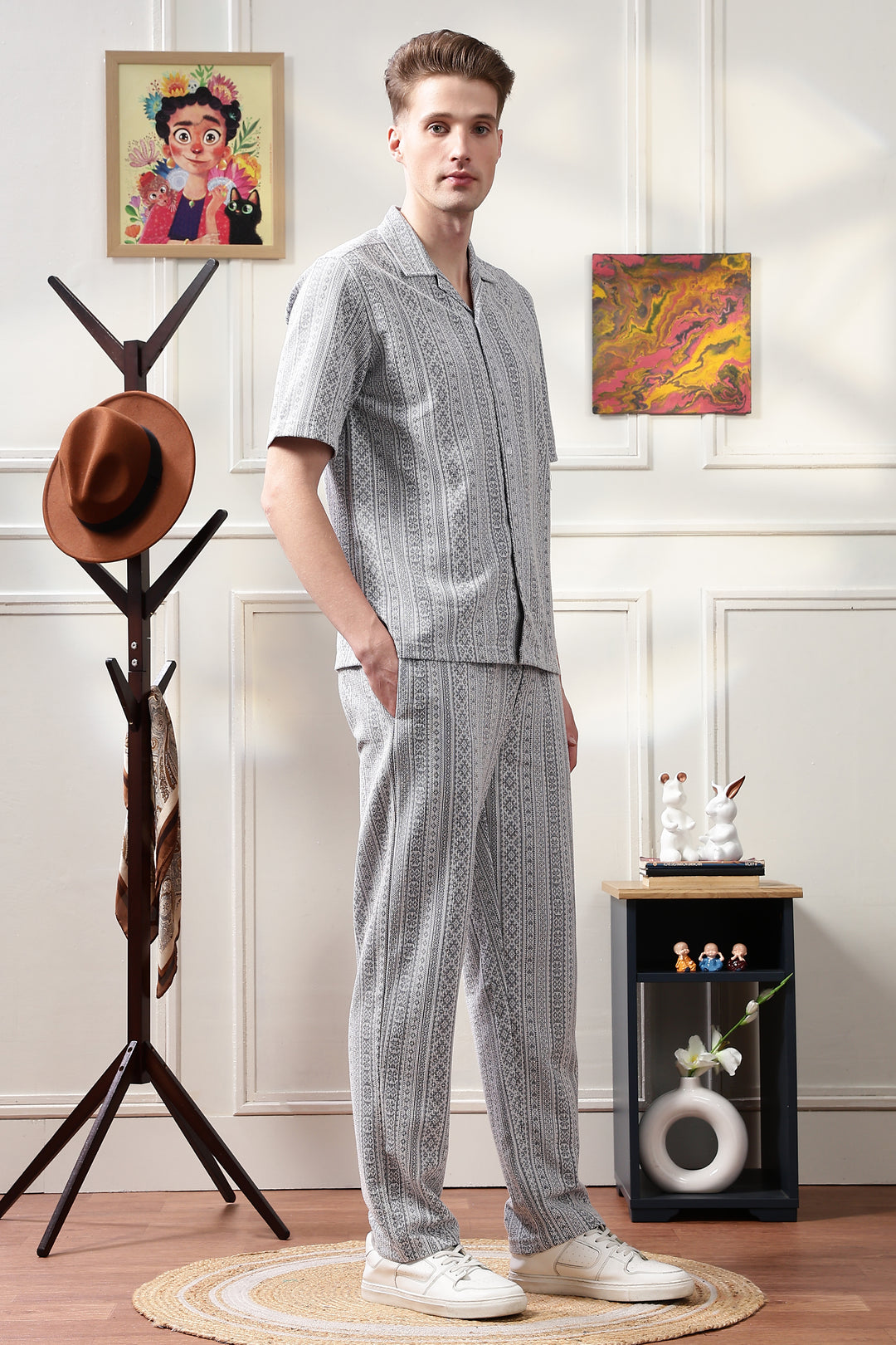 Blue Jaquard Co-ord Set