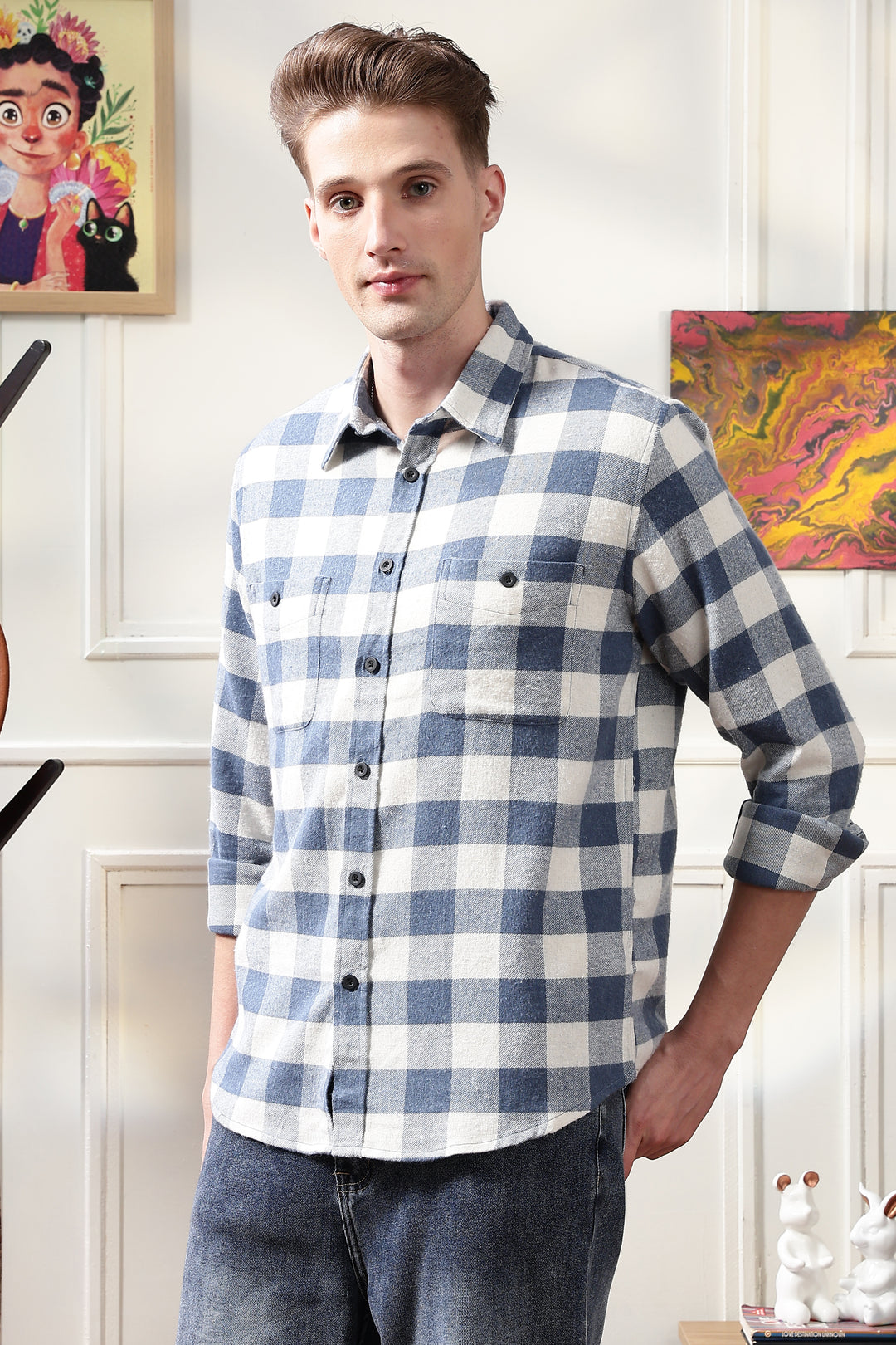 Flannel: Blue Checks Shirt