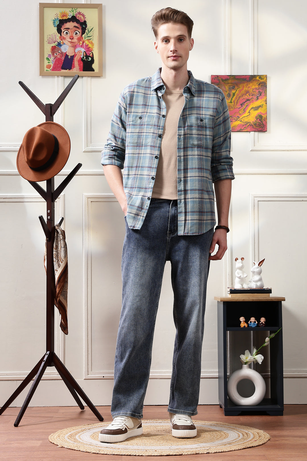 Flannel: Blue & Grey Shirt