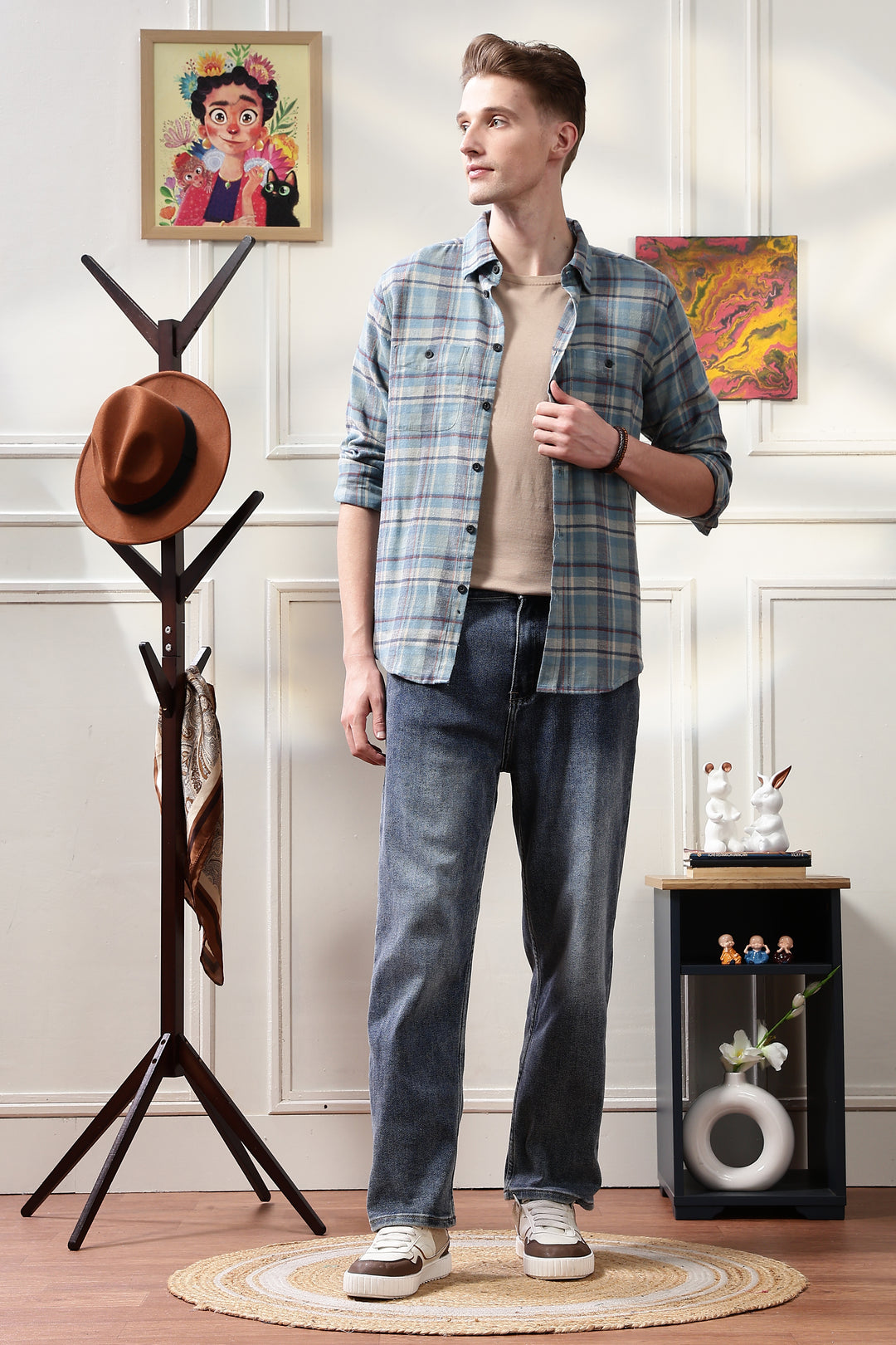 Flannel: Blue & Grey Shirt