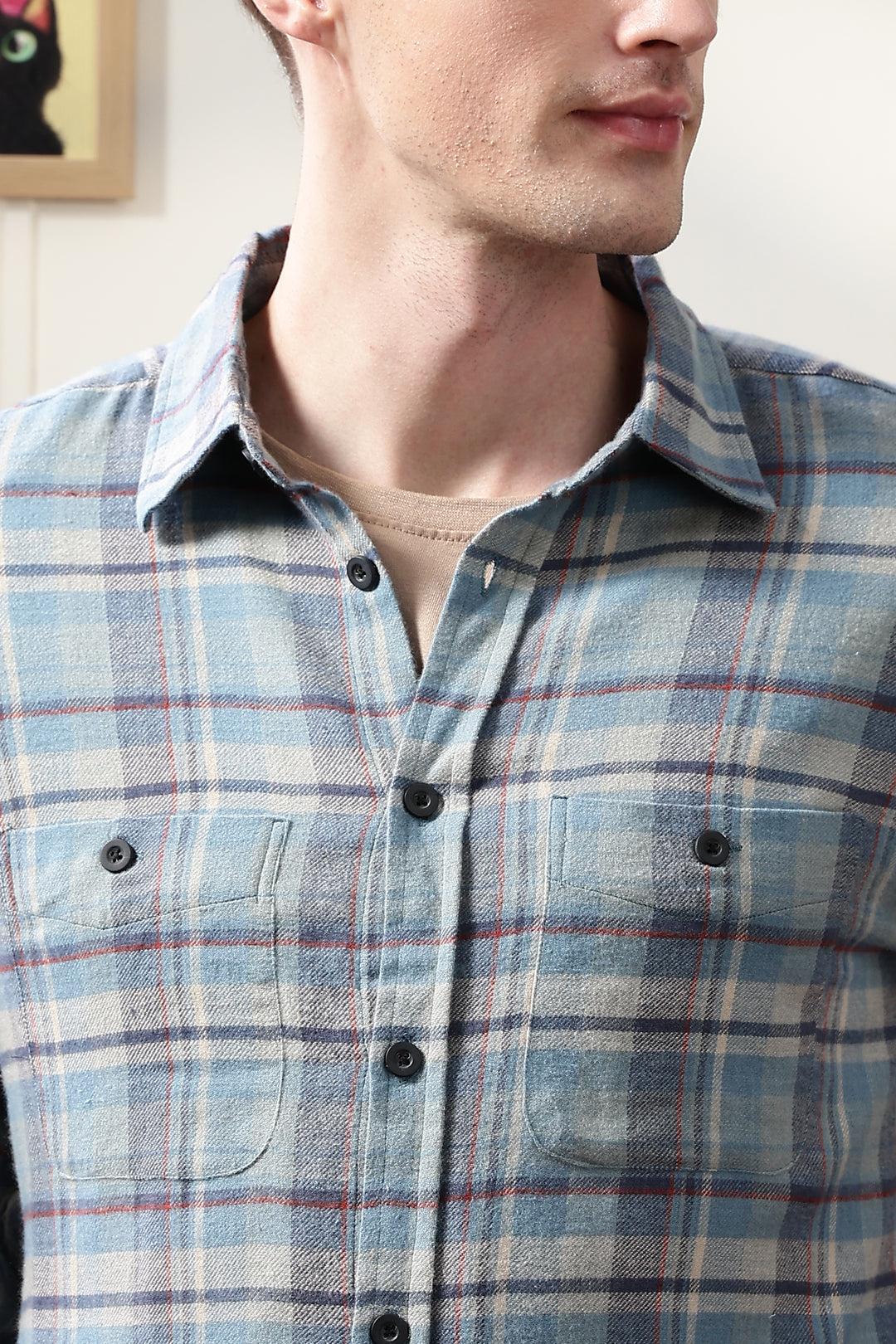 Flannel: Blue & Grey Shirt