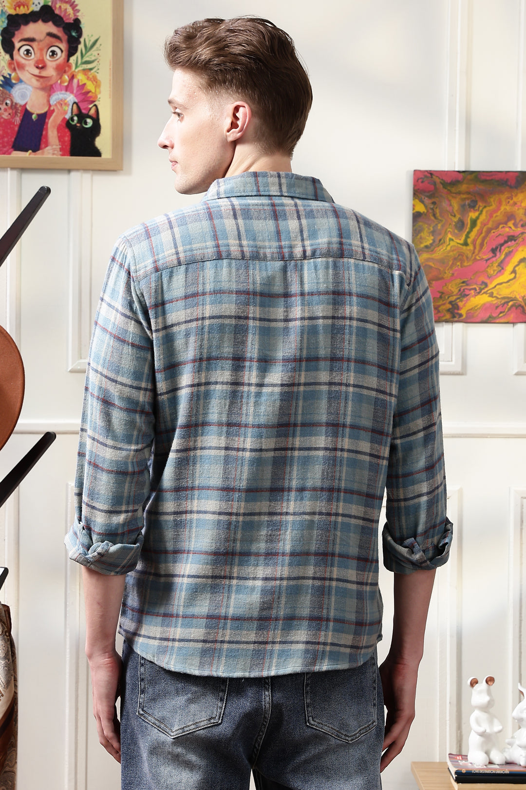 Flannel: Blue & Grey Shirt