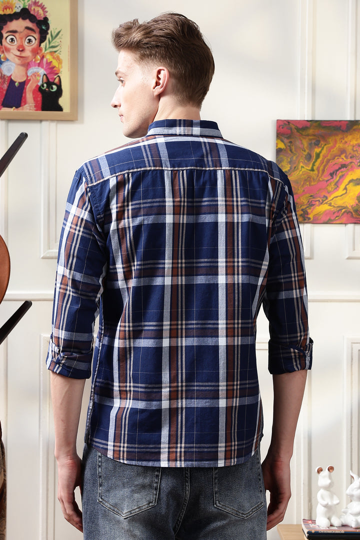 Twill: Navy & Brown Shirt