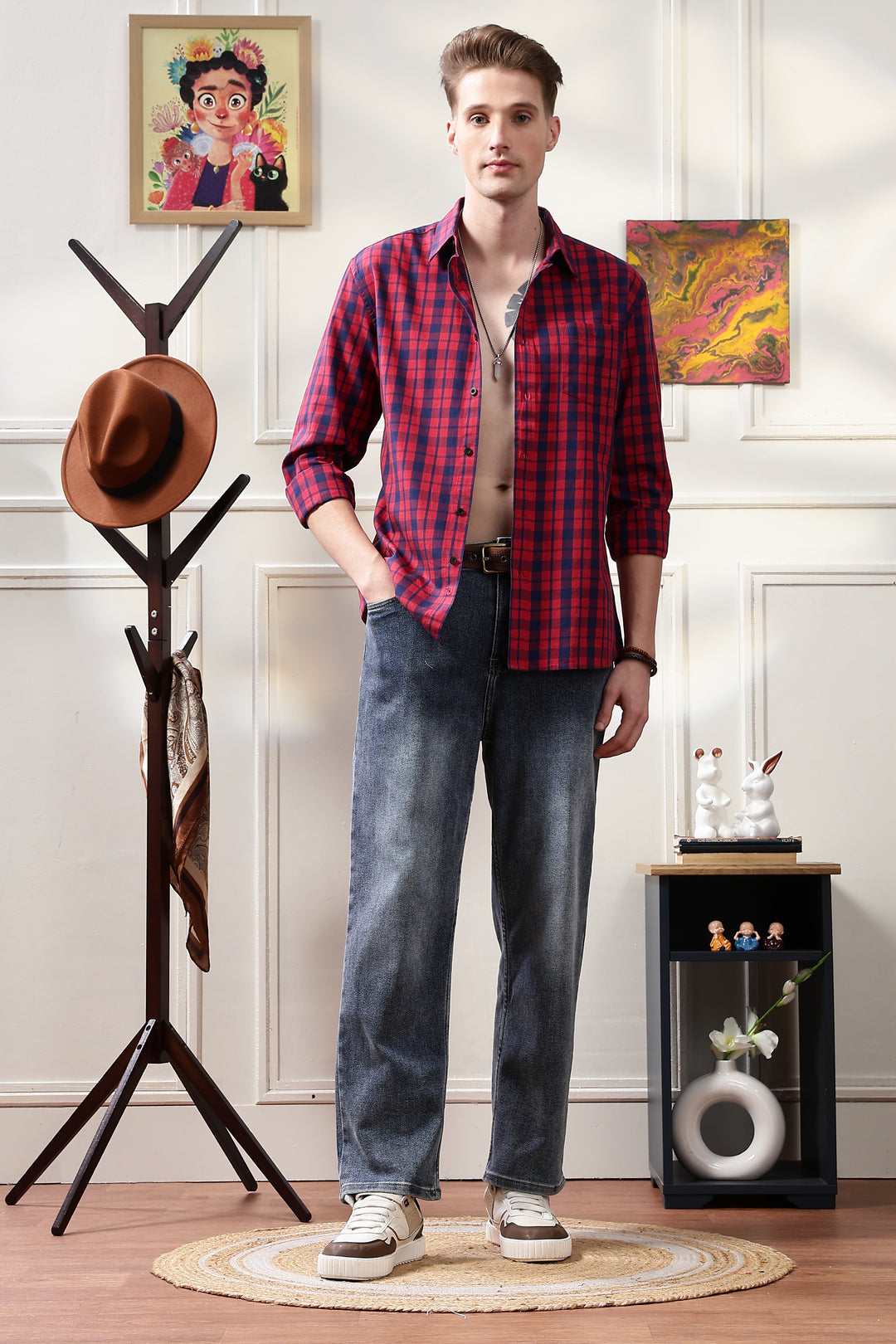 Twill: Red Checks Shirt
