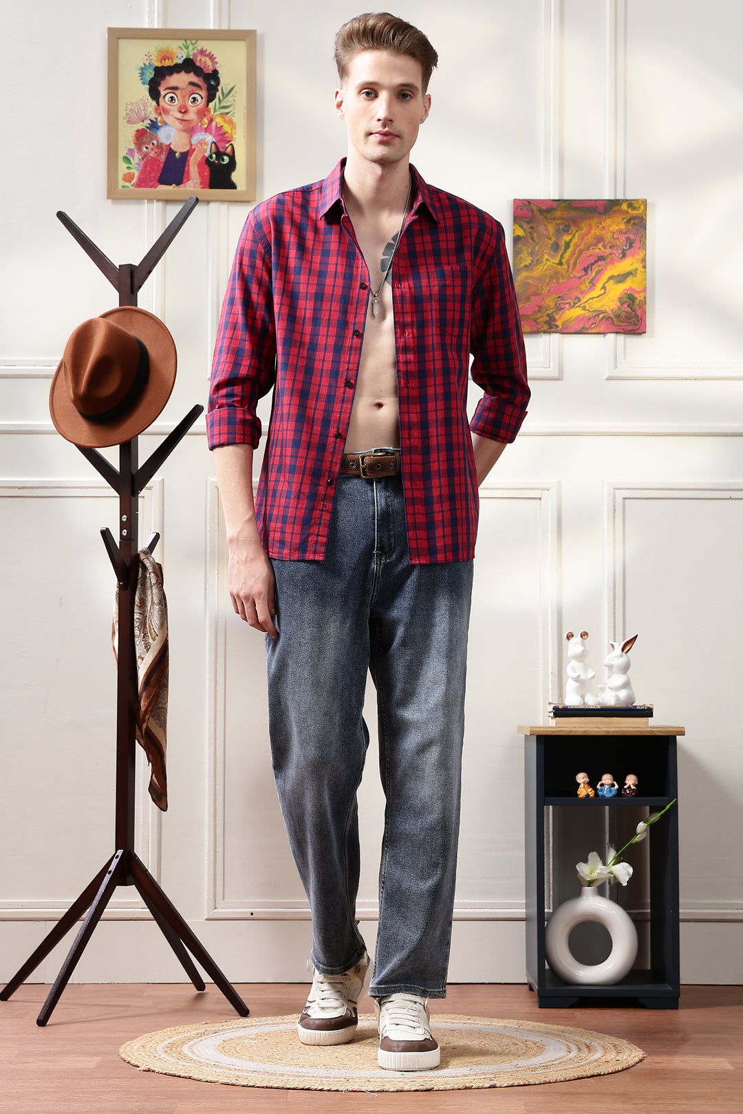 Twill: Red Checks Shirt