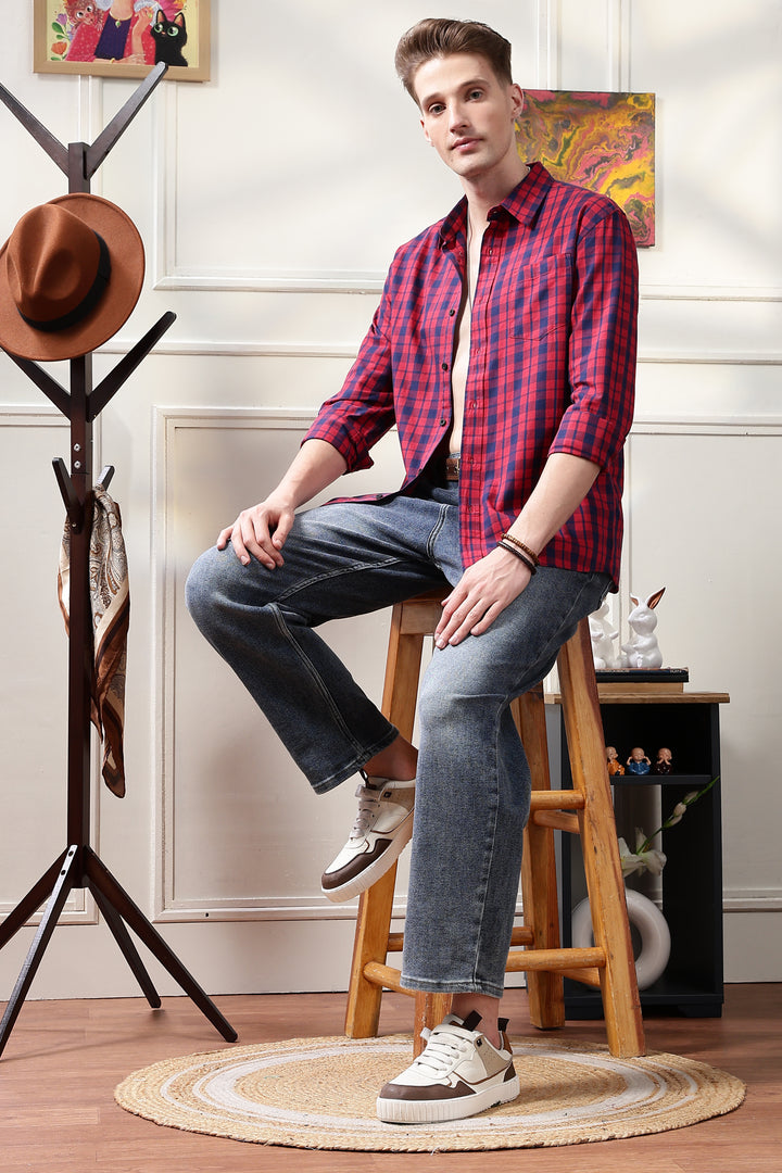 Twill: Red Checks Shirt