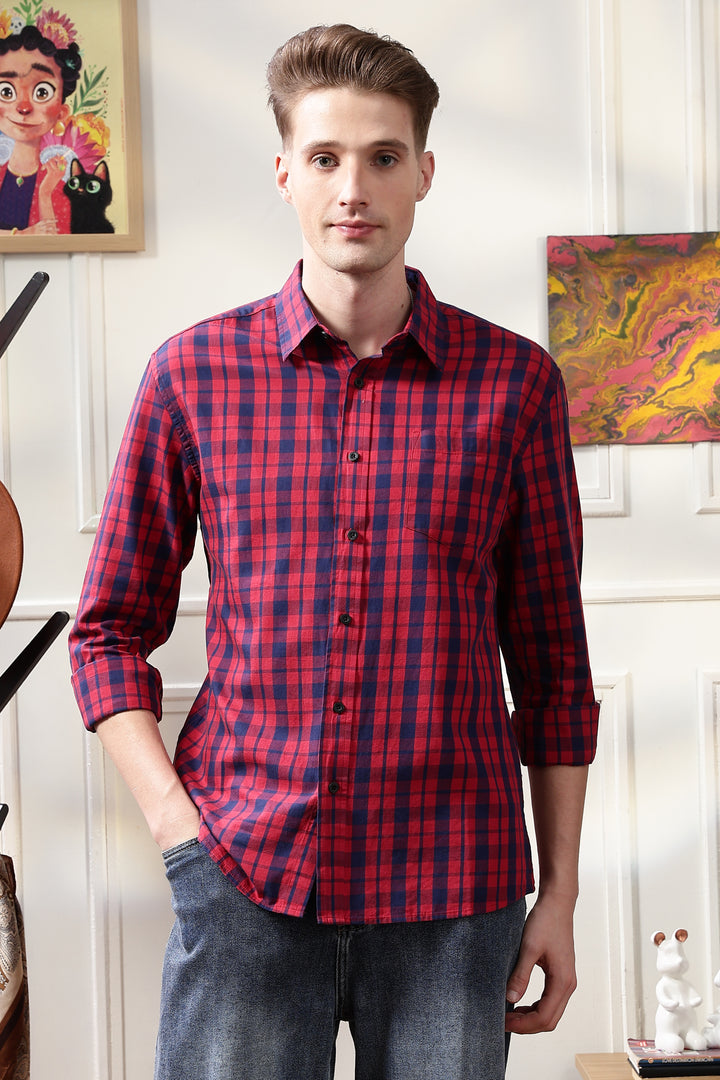 Twill: Red Checks Shirt