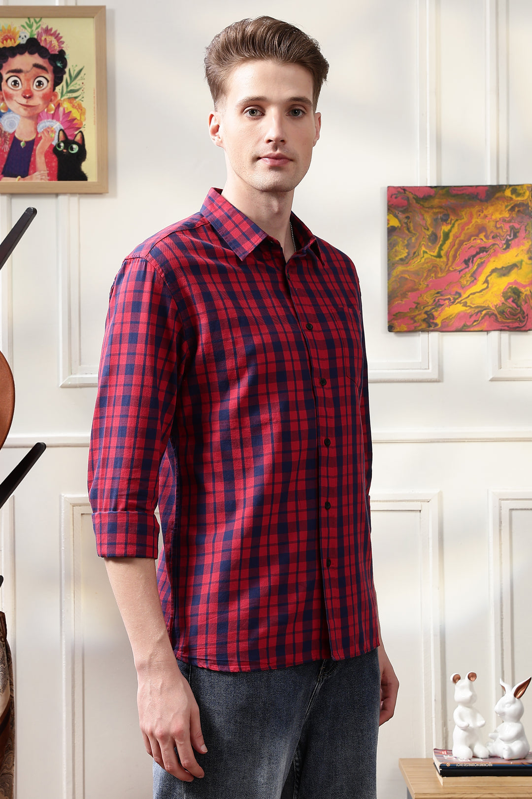 Twill: Red Checks Shirt