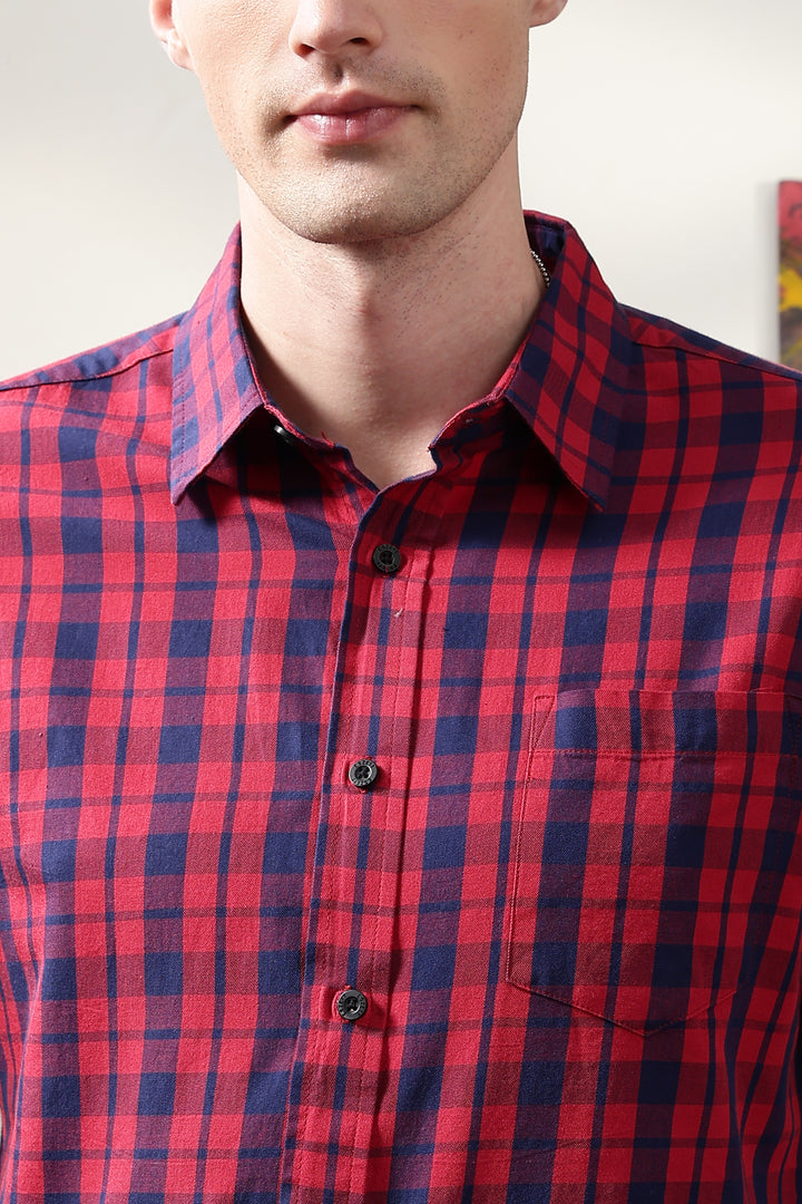 Twill: Red Checks Shirt