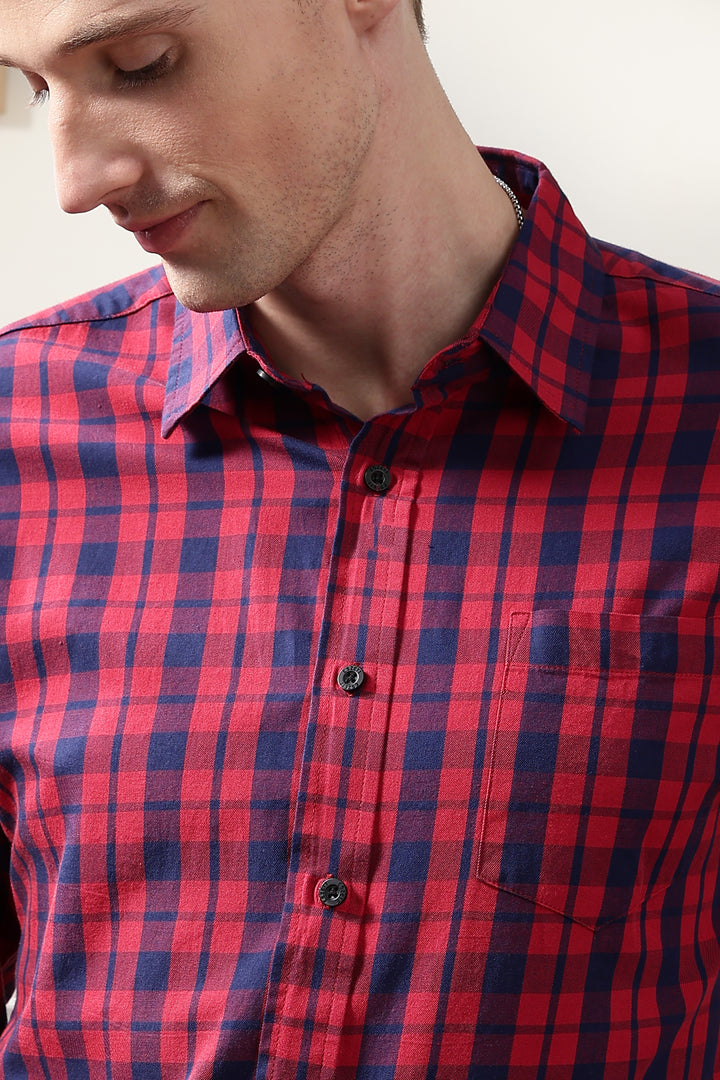Twill: Red Checks Shirt