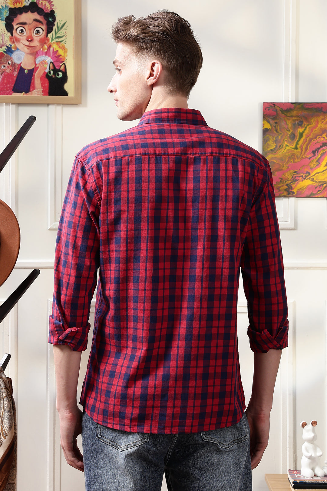 Twill: Red Checks Shirt