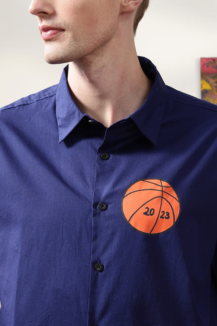 New york: Blue Oversized Shirt