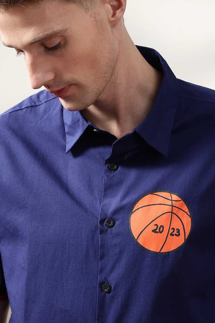 New york: Blue Oversized Shirt