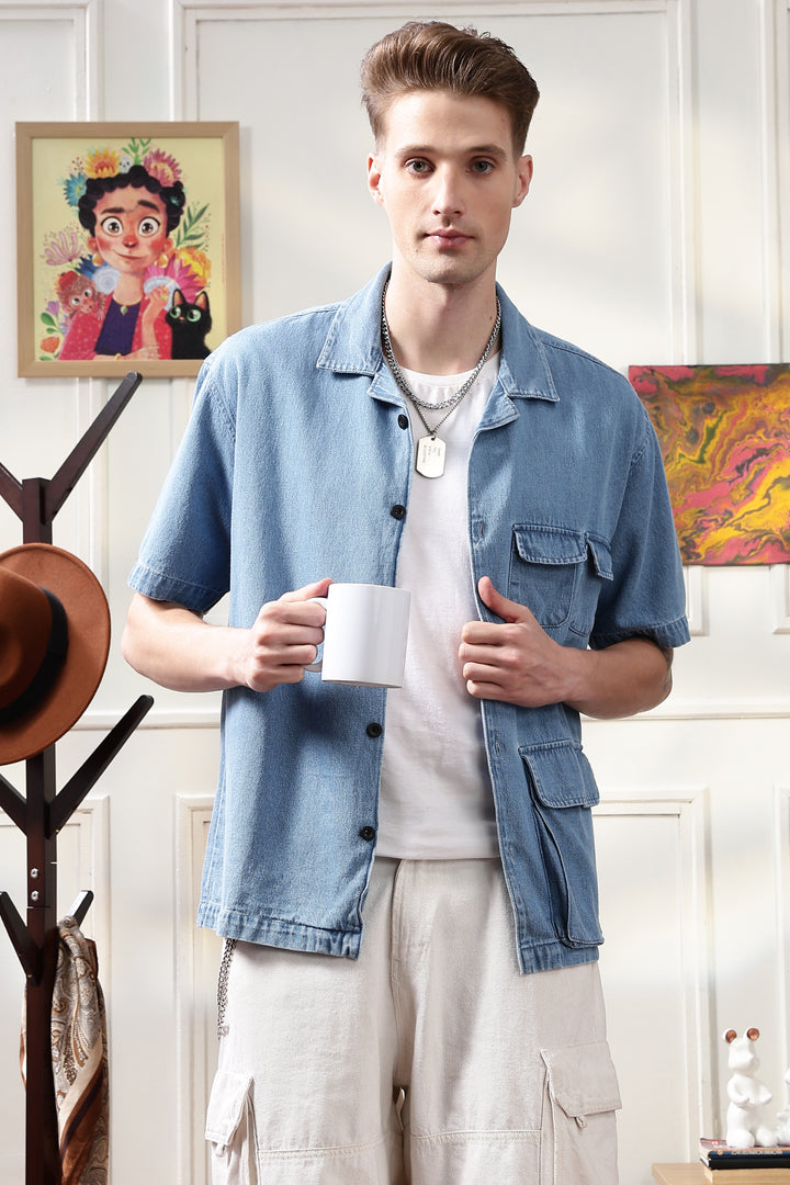 Denims: Multi Pocket Oversized Shirt