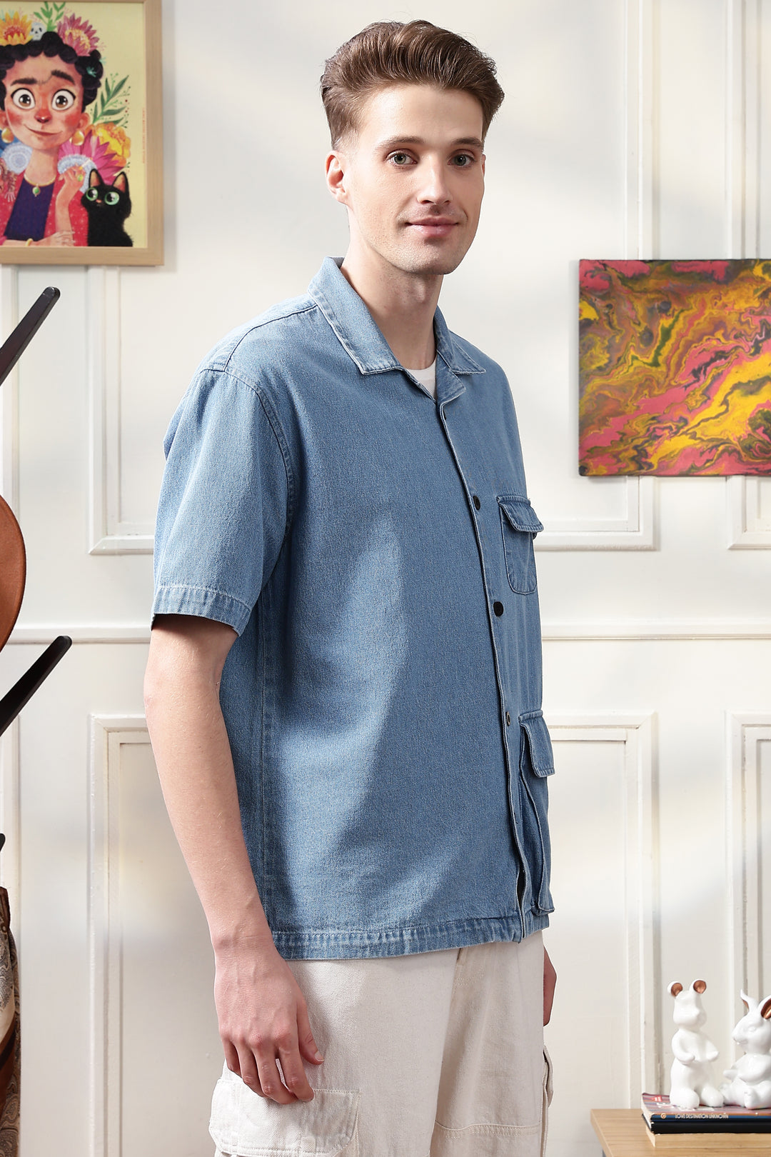Denims: Multi Pocket Oversized Shirt