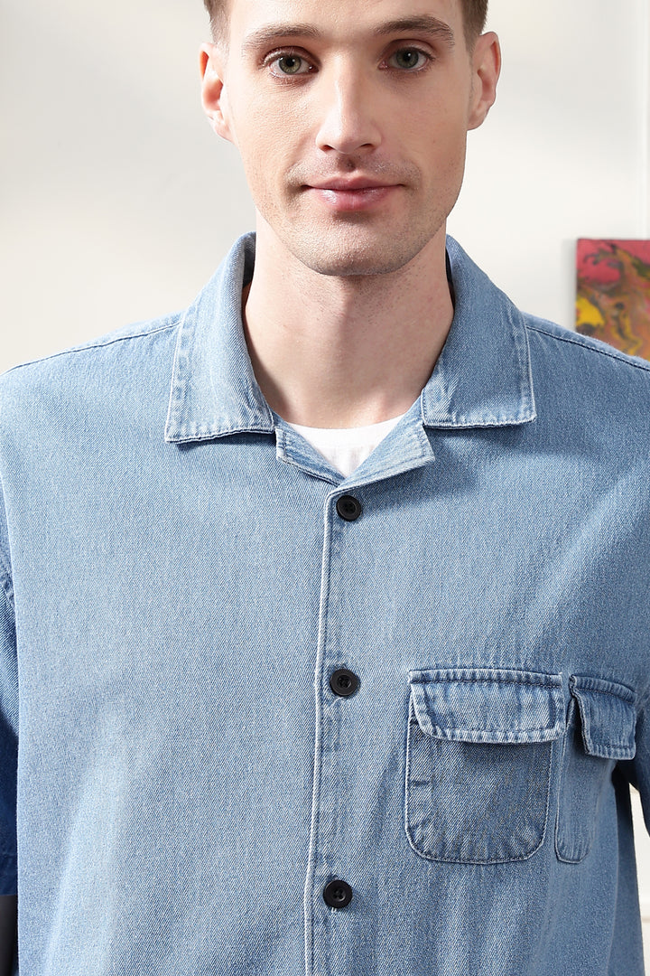 Denims: Multi Pocket Oversized Shirt