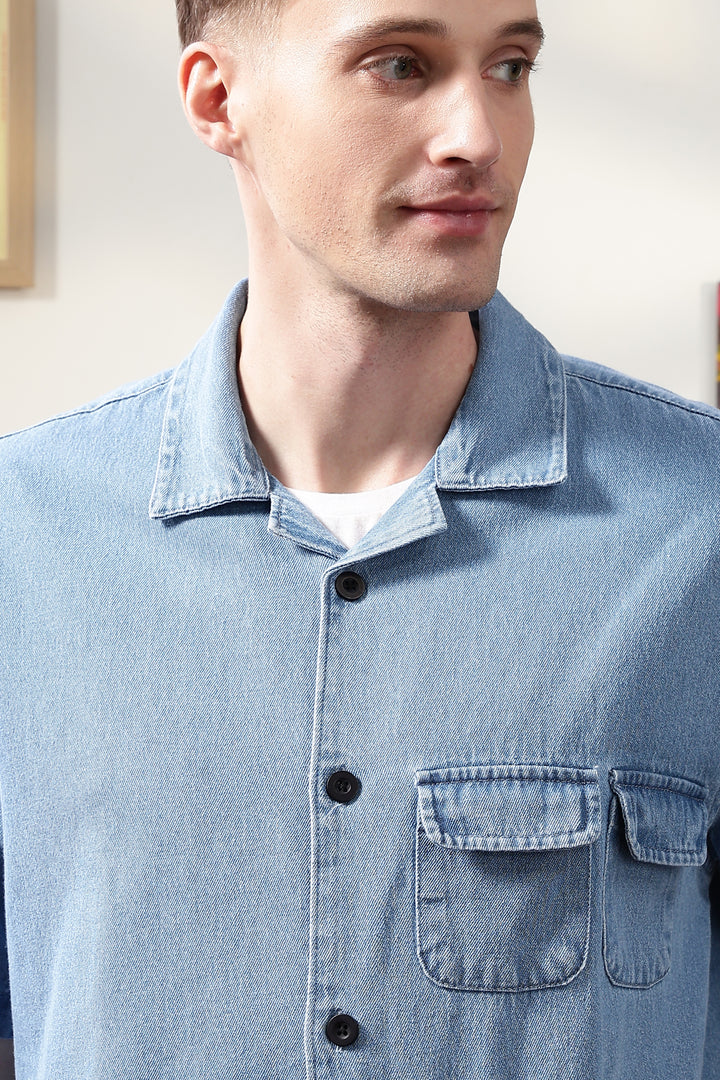 Denims: Multi Pocket Oversized Shirt
