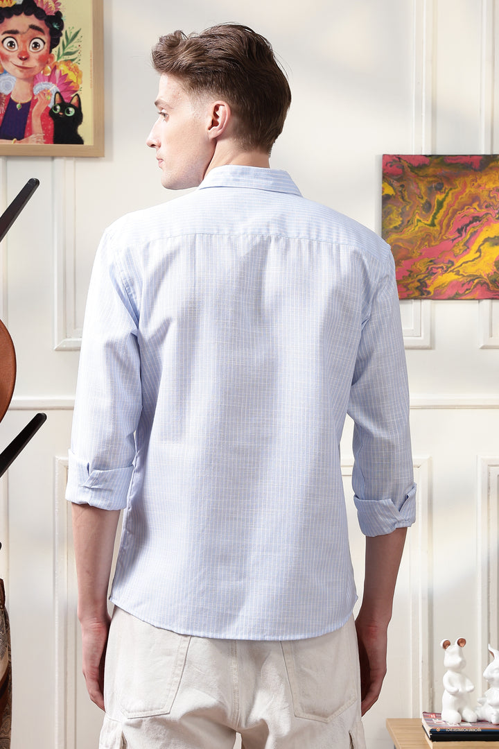 Linen: Blue Stripes Shirt