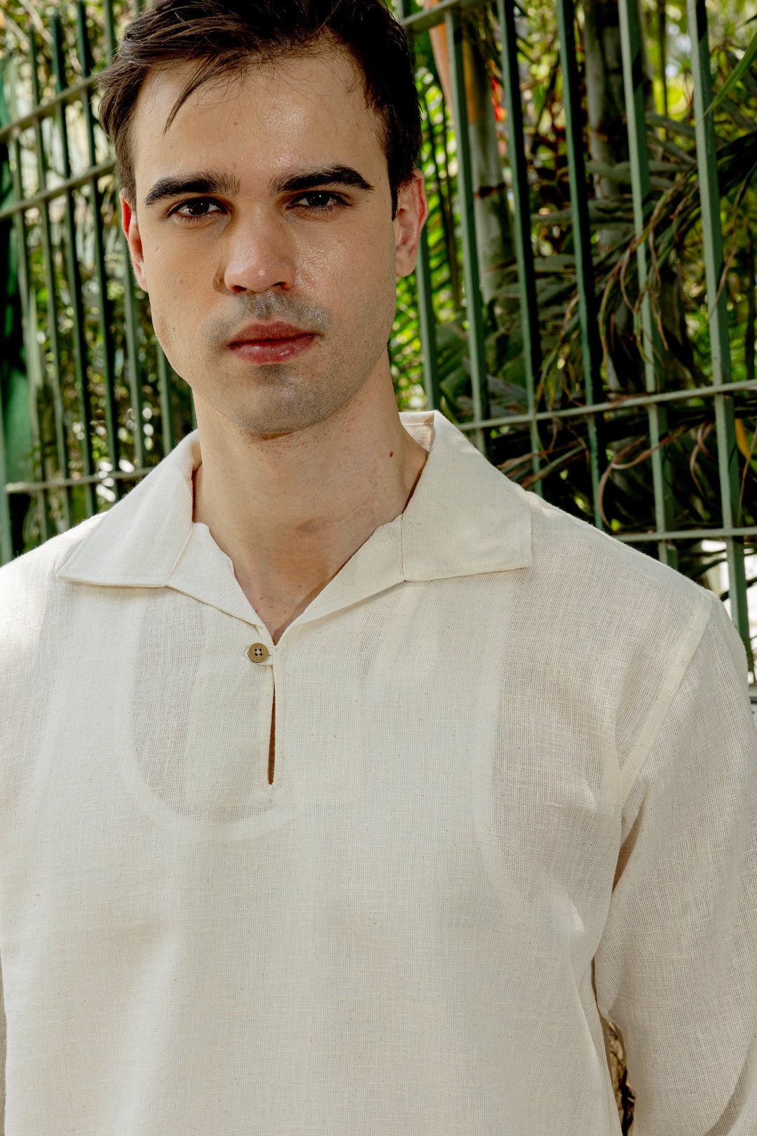 Long Sleeve : Linen Cream Kurta