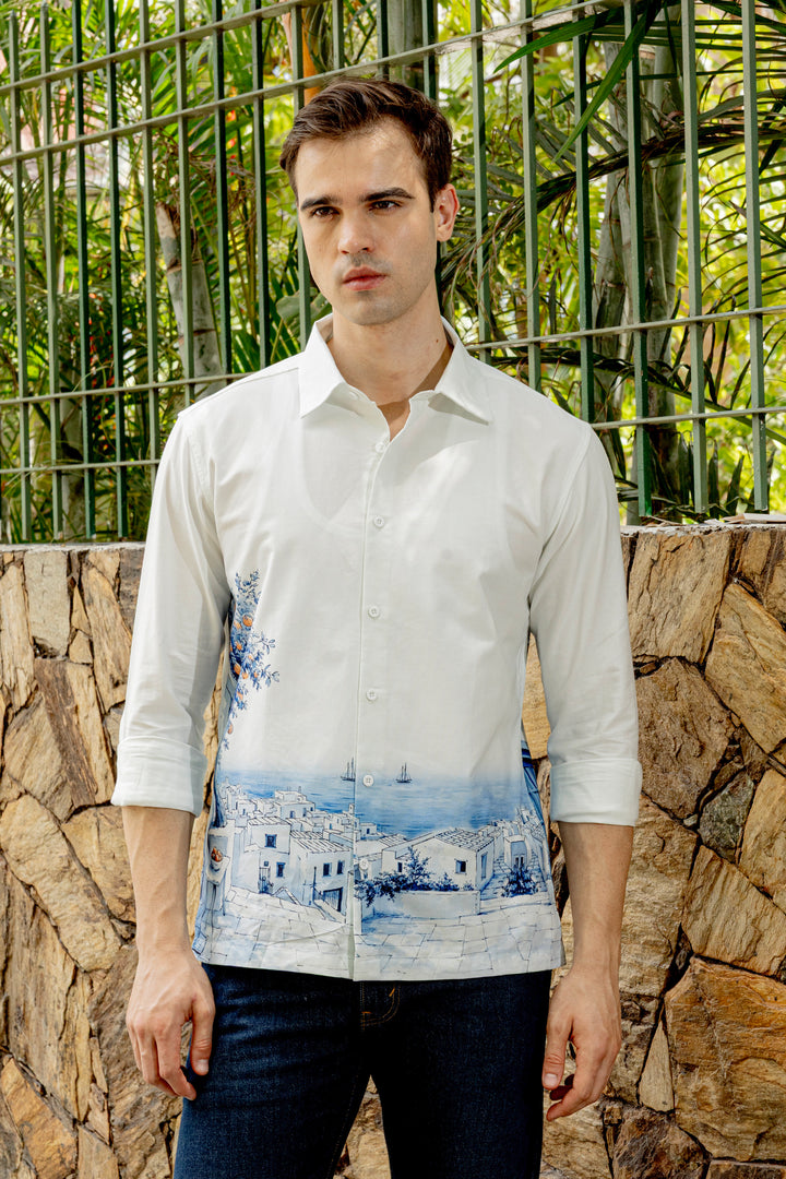 Greek Landscape : Oxford Printed Shirt