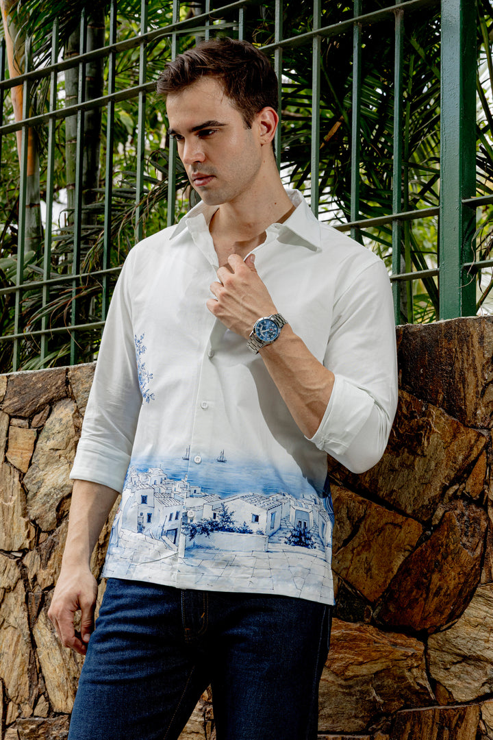 Greek Landscape : Oxford Printed Shirt