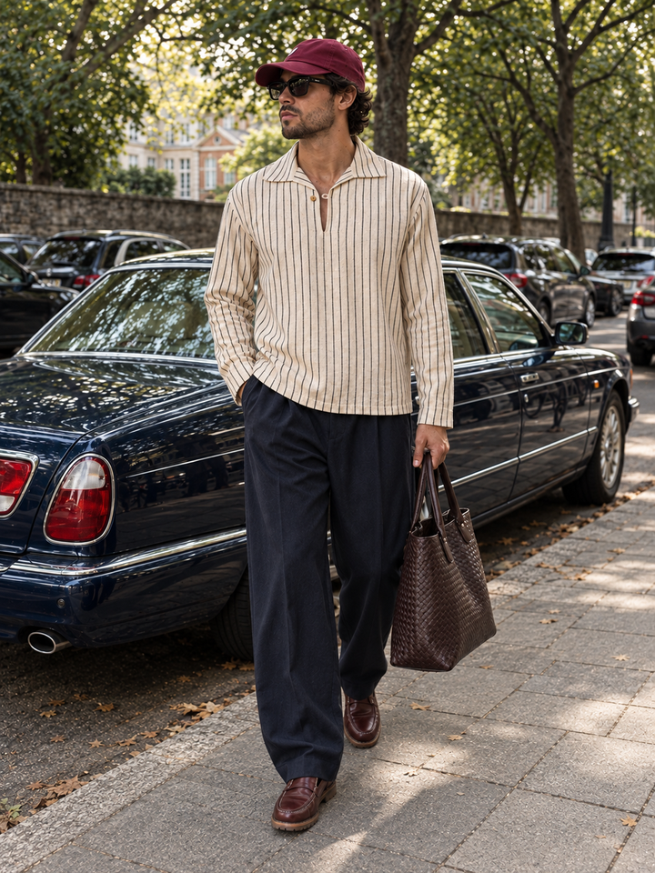 Long Sleeve: Black Stripes Kurta