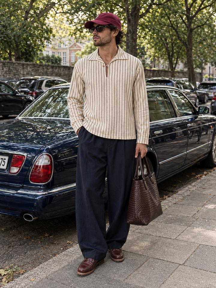 Long Sleeve: Black Stripes Kurta