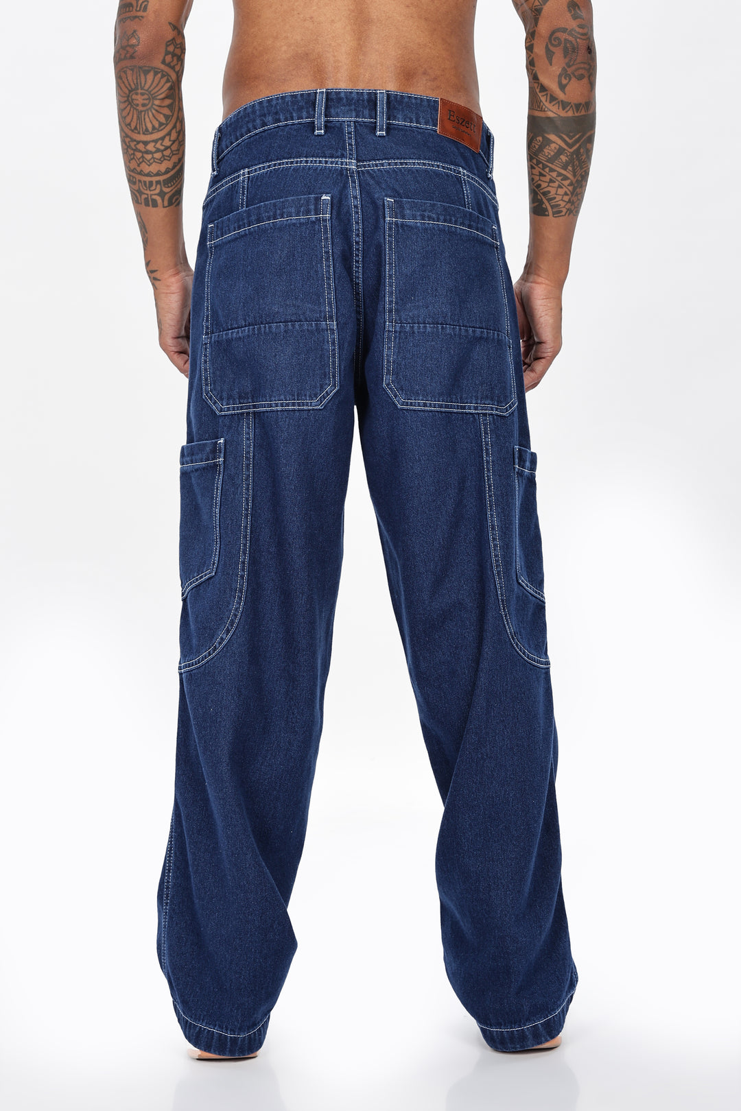 Denims: Blue Baggy Cargo Pant