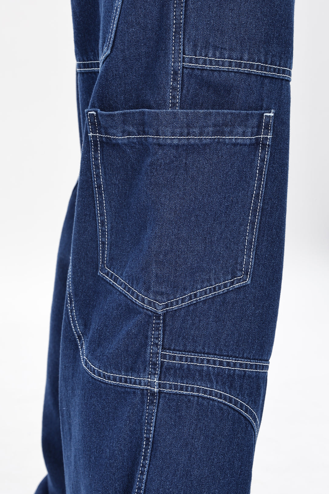 Denims: Blue Baggy Cargo Pant