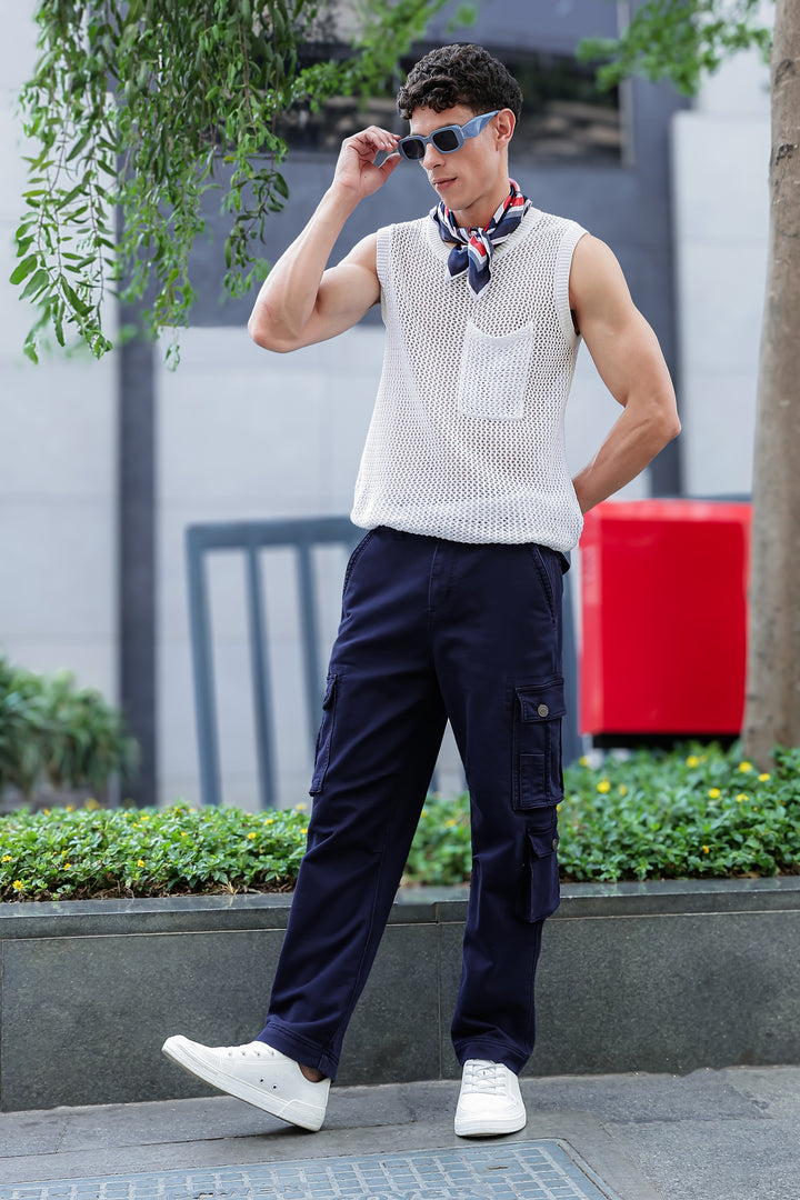 Over Dyed : Navy Cargo Pants
