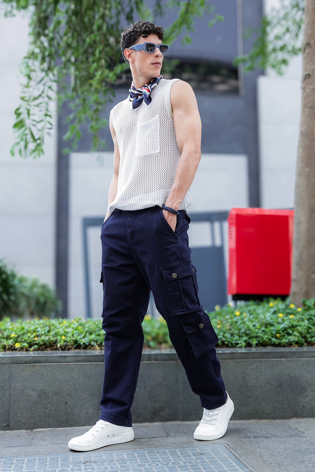 Over Dyed : Navy Cargo Pants