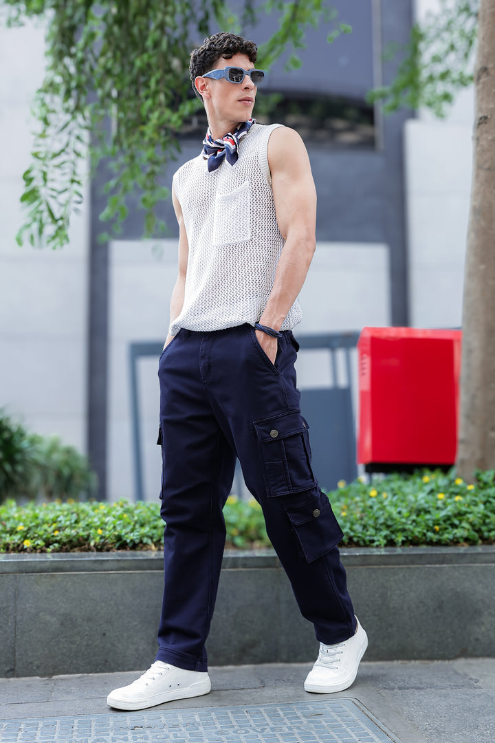 Over Dyed : Navy Cargo Pants