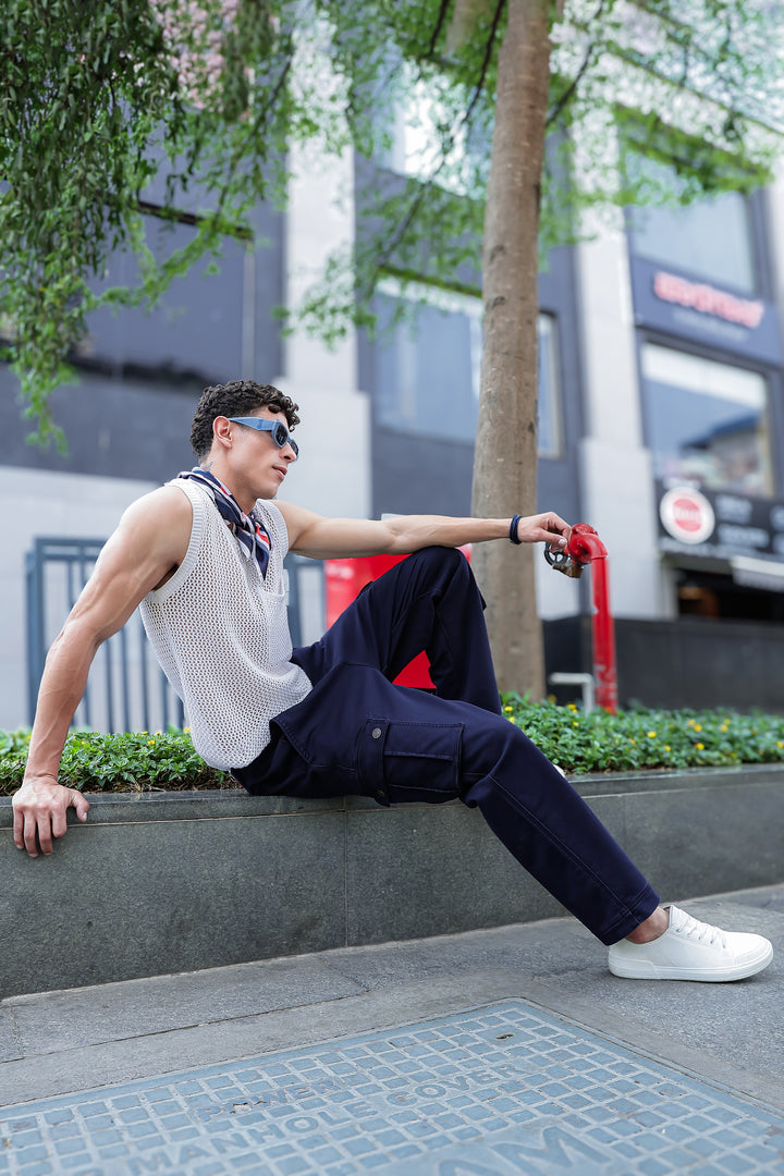 Over Dyed : Navy Cargo Pants