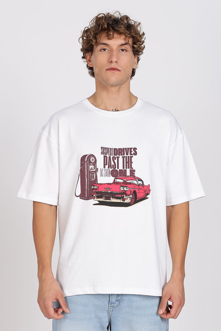 Suspect: White Oversized T-shirt