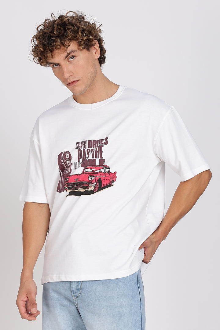 Suspect: White Oversized T-shirt