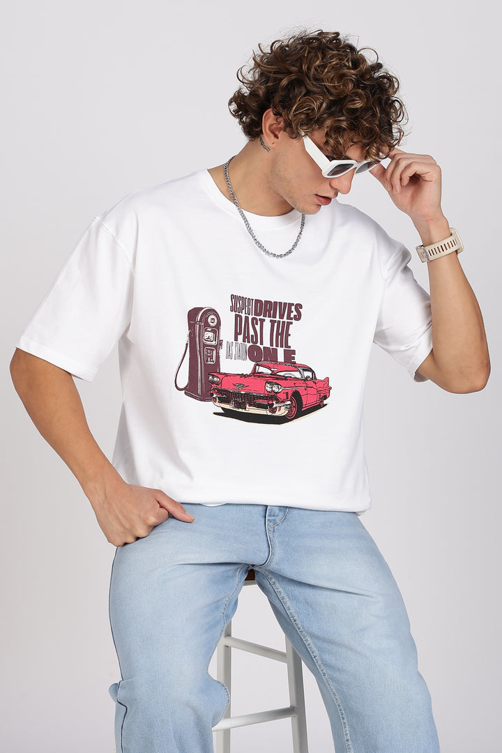 Suspect: White Oversized T-shirt