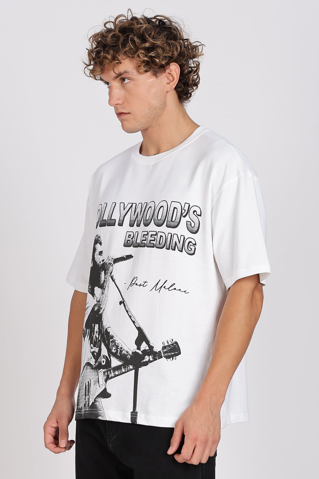 Hollywood's Bleeding: White Oversized T-shirt