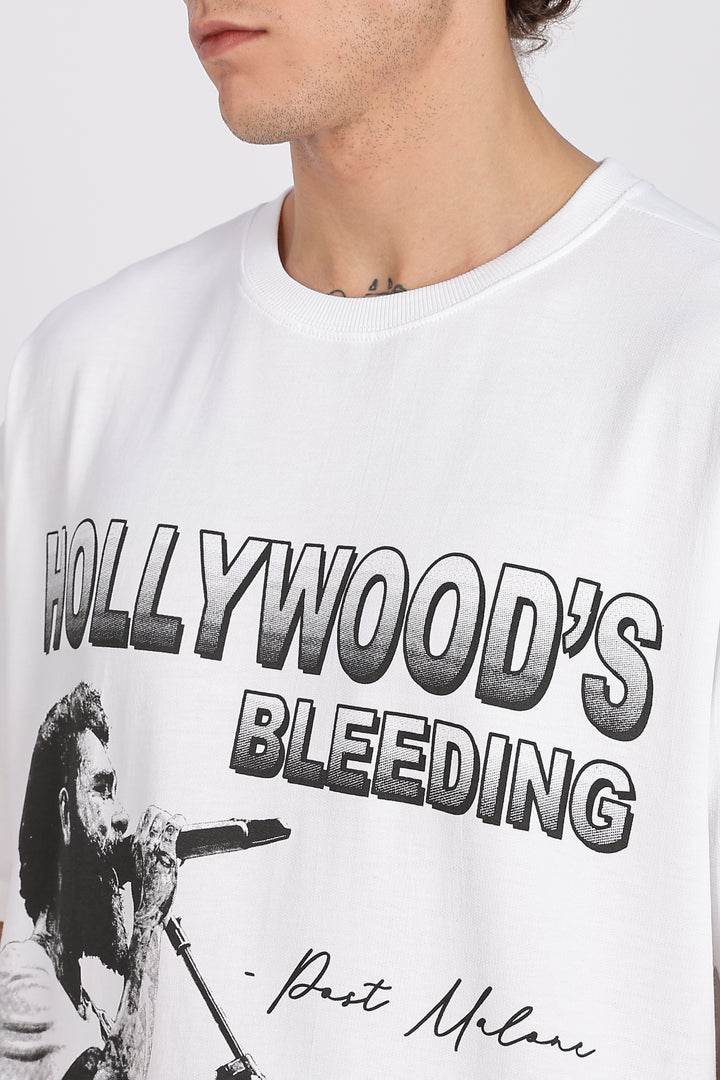 Hollywood's Bleeding: White Oversized T-shirt